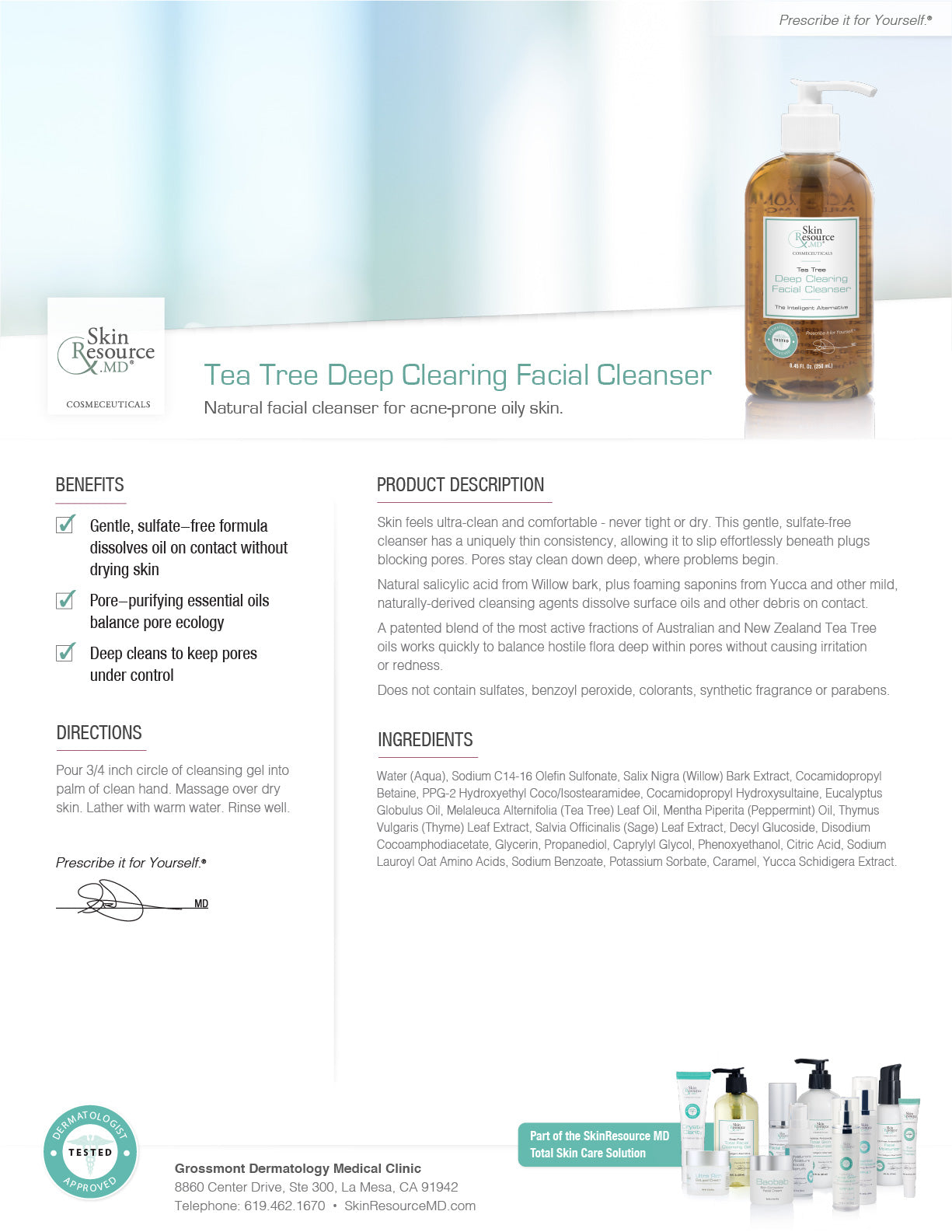 Tea Tree Deep Clearing Facial Cleanser (formerly Pore-Clearing Cleanser)