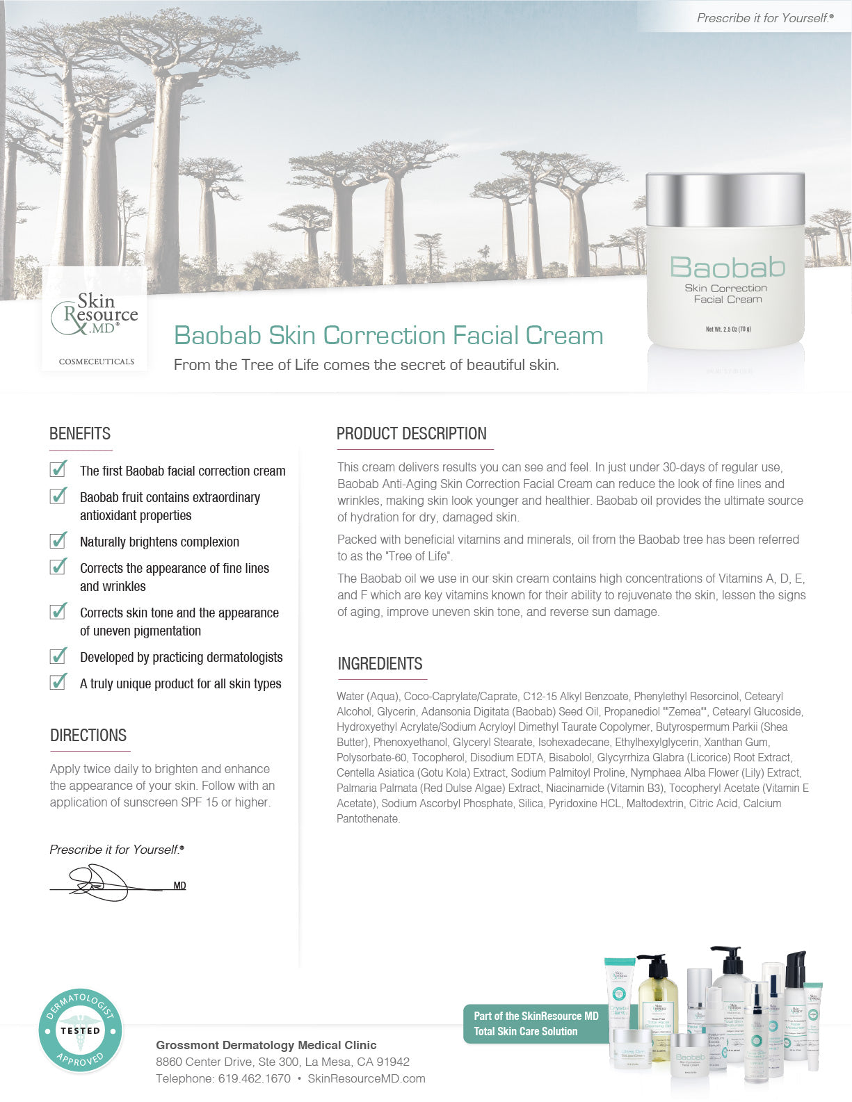 Baobab Skin Correction Facial Cream